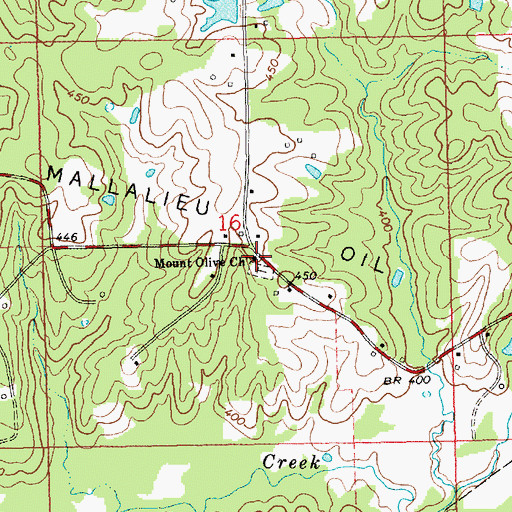 Topographic Map of Mount Olive Church, MS