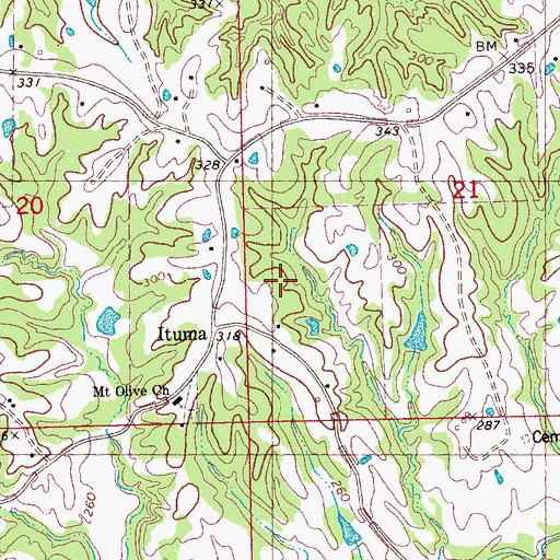 Topographic Map of Mount Olive School, MS