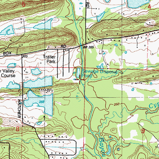 Topographic Map of Armstrong Branch, AR