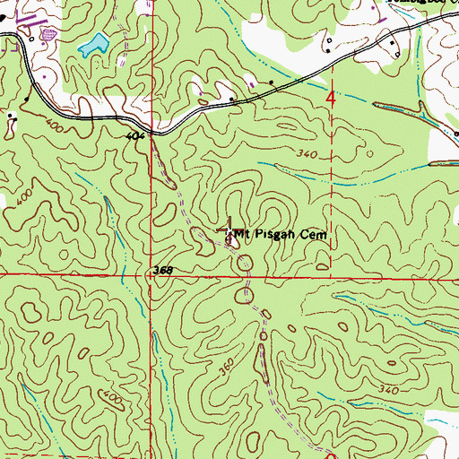 Topographic Map of Mount Pisgah Cemetery, MS