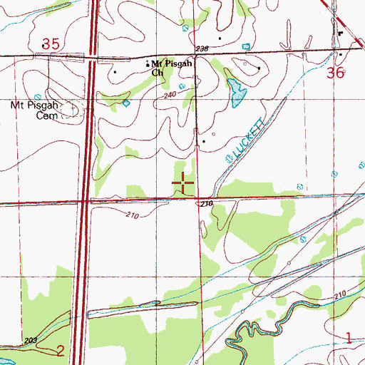 Topographic Map of Mount Pisgah Church, MS