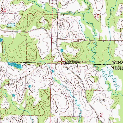 Topographic Map of Mount Pisgah Church, MS