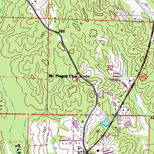 Topographic Map of Mount Pisgah Church, MS
