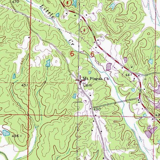 Topographic Map of Mount Pisgah Church, MS