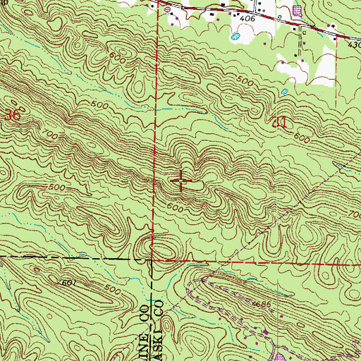 Topographic Map of Ball Mountain, AR