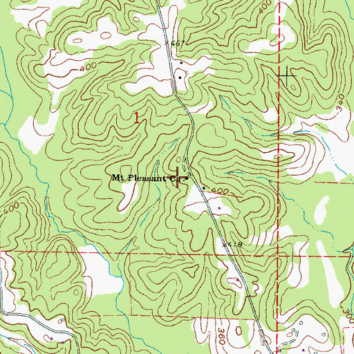 Topographic Map of Mount Pleasant Church, MS