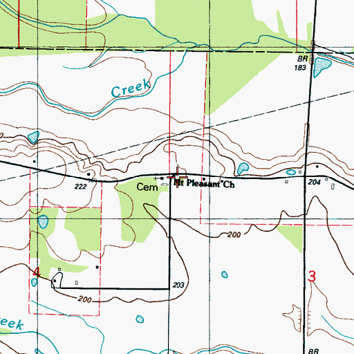 Topographic Map of Mount Pleasant Church, MS