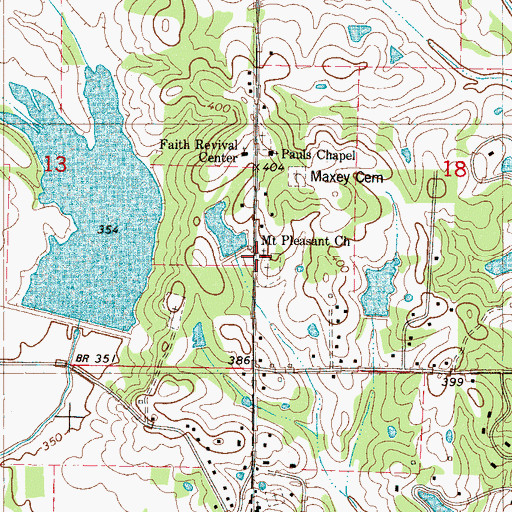 Topographic Map of Mount Pleasant Church, MS