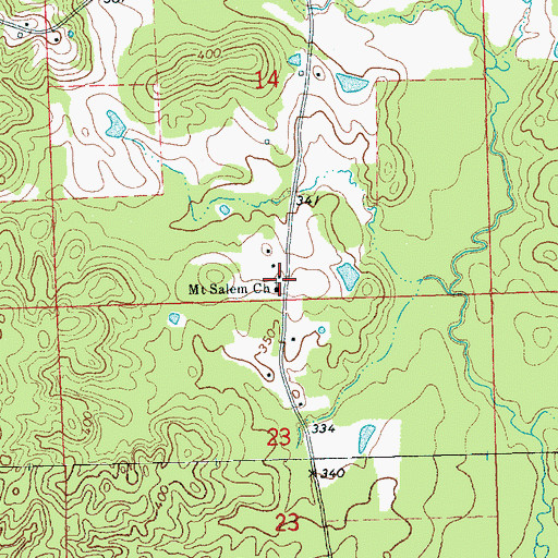 Topographic Map of Mount Salem Church, MS