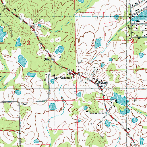 Topographic Map of Mount Salem Church, MS
