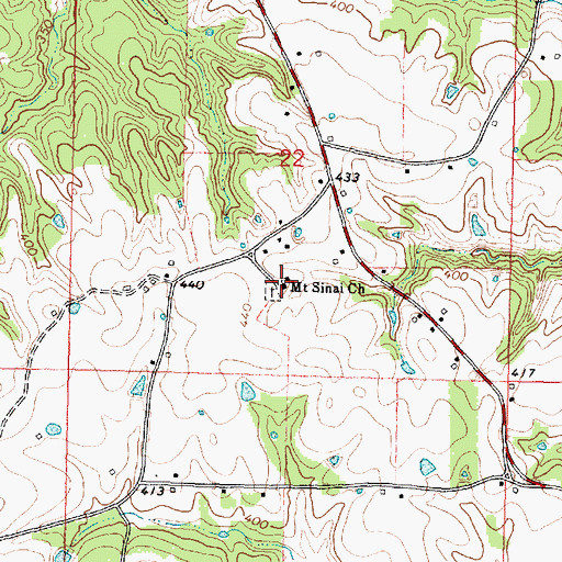 Topographic Map of Mount Sinai Church, MS