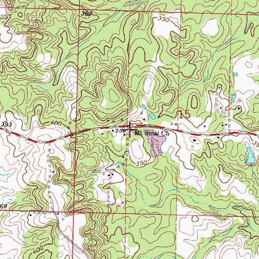 Topographic Map of Mount Sinai Church, MS