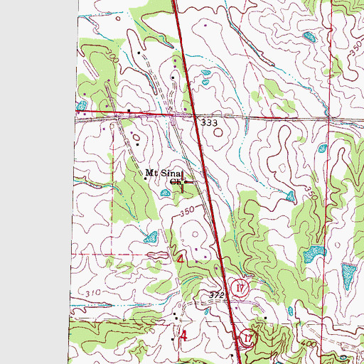Topographic Map of Mount Sinai Church, MS
