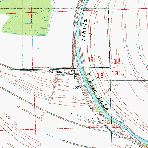 Topographic Map of Mount Sinai Church, MS