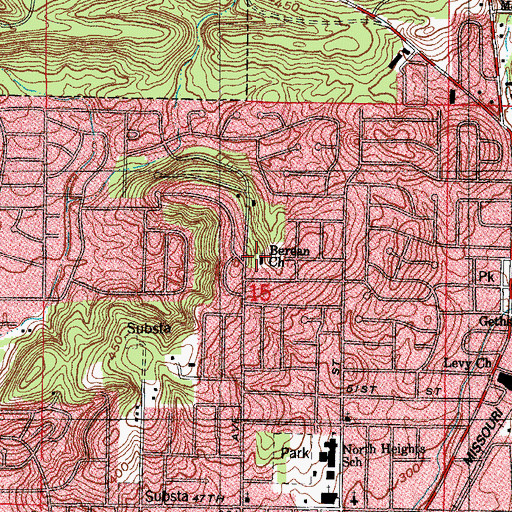 Topographic Map of Berean Baptist Church, AR