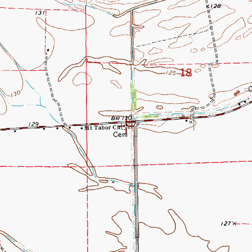 Topographic Map of Mount Tabor Church, MS