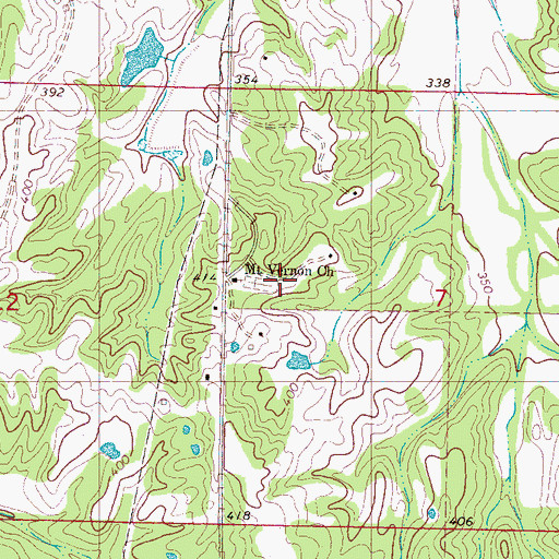 Topographic Map of Mount Vernon Cemetery, MS