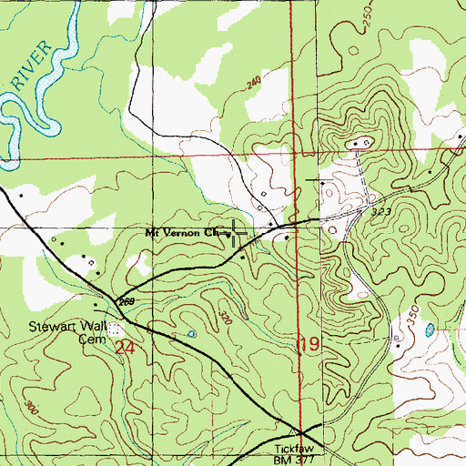 Topographic Map of Mount Vernon Church, MS