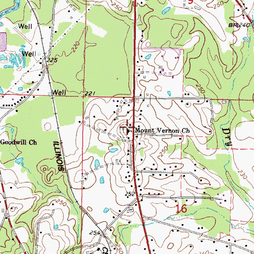 Topographic Map of Mount Vernon Church, MS
