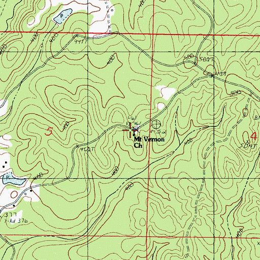 Topographic Map of Mount Vernon Church, MS