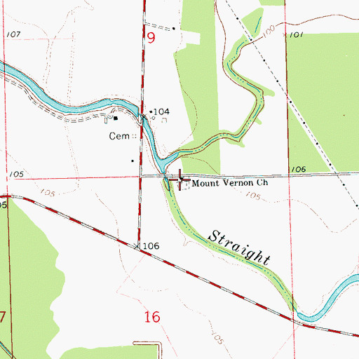 Topographic Map of Mount Vernon Church, MS