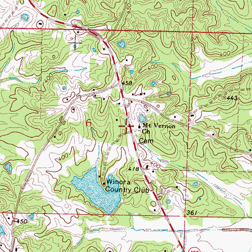 Topographic Map of Mount Vernon Church, MS