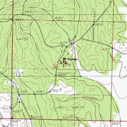 Topographic Map of Mount Vernon Church, MS