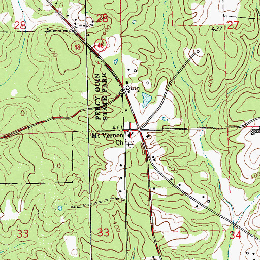 Topographic Map of Mount Vernon Church, MS