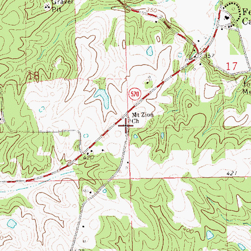 Topographic Map of Mount Zion Church, MS