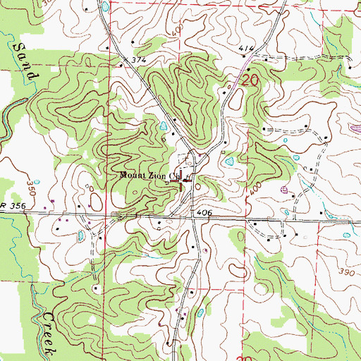 Topographic Map of Mount Zion Church, MS