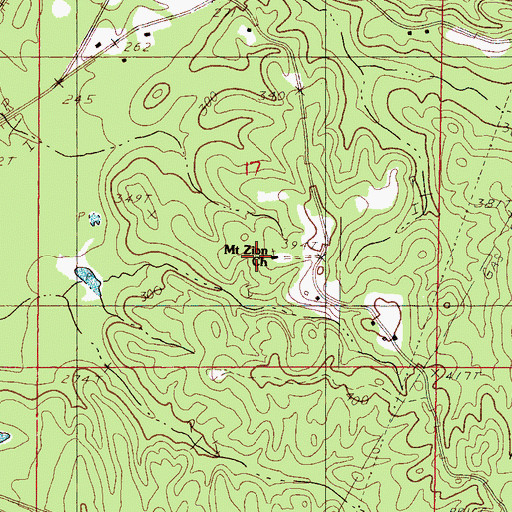 Topographic Map of Mount Zion Church, MS