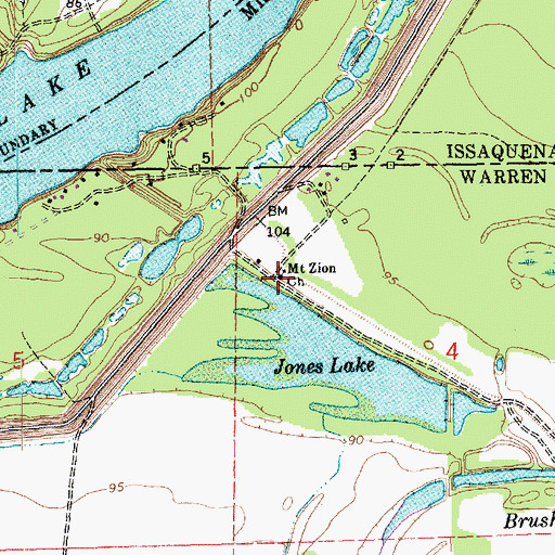 Topographic Map of Mount Zion Church, MS