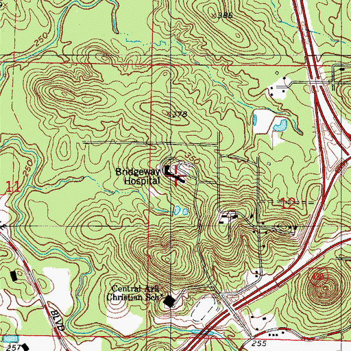 Topographic Map of The Bridgeway Hospital, AR