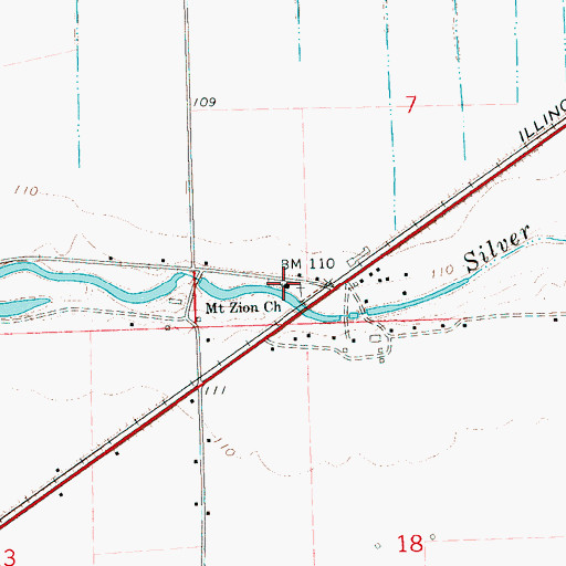 Topographic Map of Mount Zion Church, MS