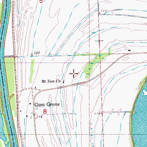 Topographic Map of Mount Zion Church, MS