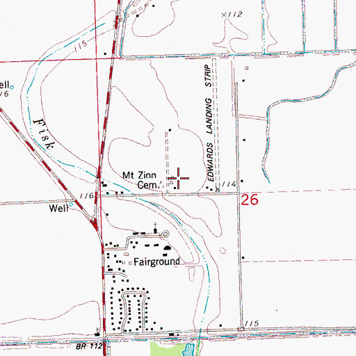 Topographic Map of Mount Zion Church, MS