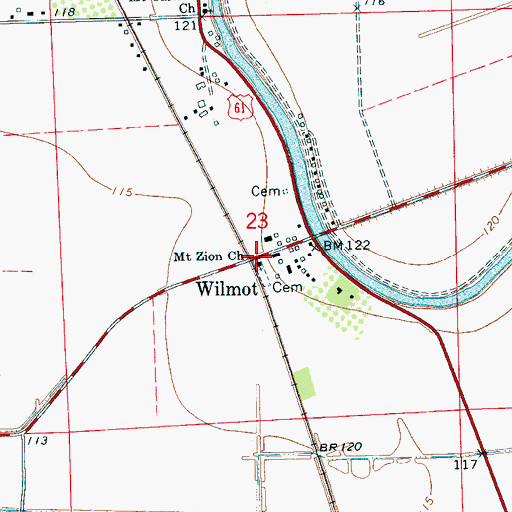 Topographic Map of Mount Zion Church, MS