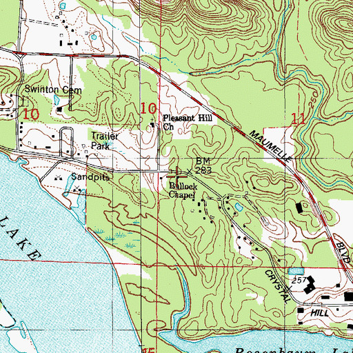 Topographic Map of Bullock Chapel, AR