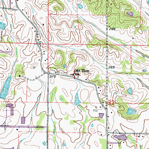Topographic Map of Mount Zion Church, MS