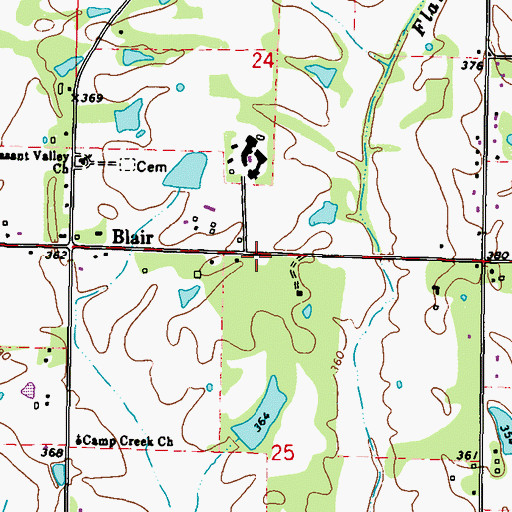 Topographic Map of Mount Zion Church, MS