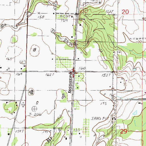 Topographic Map of Movella, MS