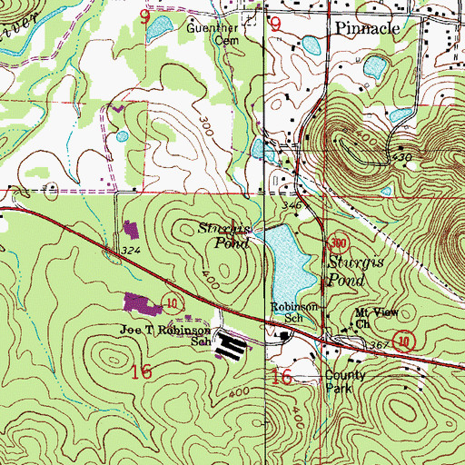 Topographic Map of Camp Grundy, AR