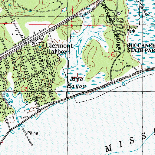 Topographic Map of Mud Bayou, MS