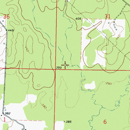 Topographic Map of Mud Branch, MS