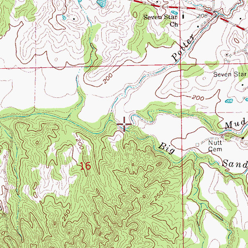 Topographic Map of Mud Creek, MS