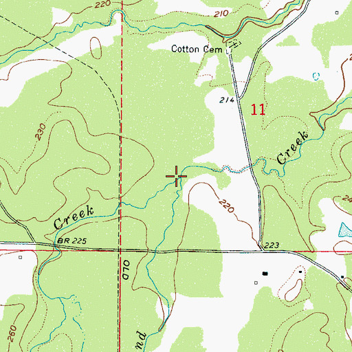 Topographic Map of Mud Creek, MS