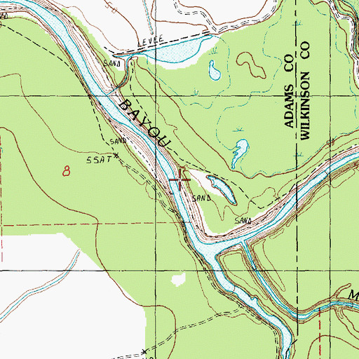 Topographic Map of Mud Flats Bayou, MS