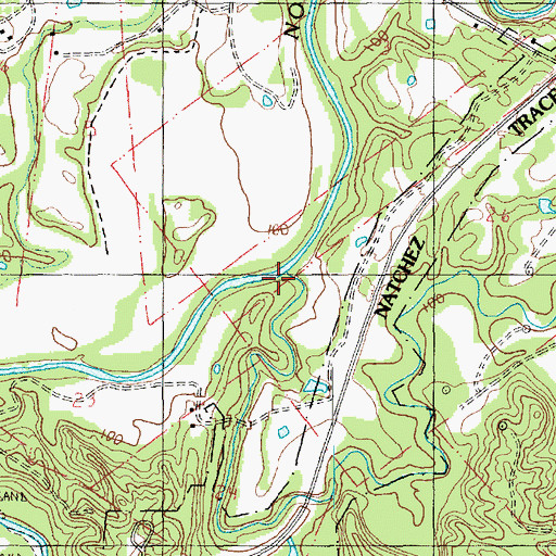 Topographic Map of Mud Island Creek, MS