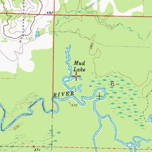 Topographic Map of Mud Lake, MS