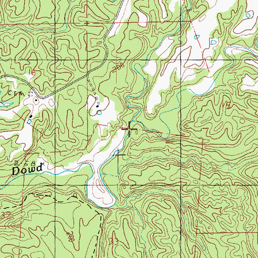 Topographic Map of Muddy Bayou, MS